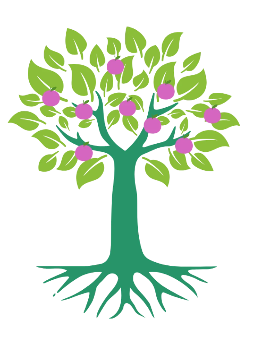 Illustration des Markenbaums: ein Baum mit sichtbaren Wurzeln als Symbol für Markenentwicklung von innen nach außen